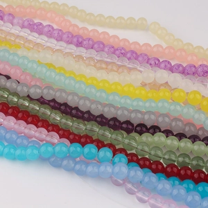 Perles rondes en verre de 8mm colorées pour la fabrication de bijoux DIY et colliers