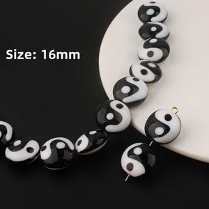 16mm Tai Chi Yin Yang keramische kralen voor DIY sieraden maken en armband knutselwerkjes