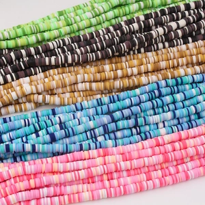 Handmade 6mm colorful clay heishi disc beads for DIY jewelry making and necklace crafts