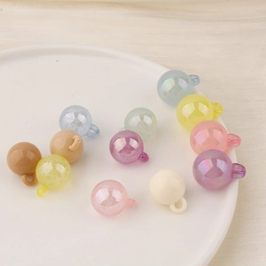 Colorful macaron acrylic round beads with loop for DIY jewelry and hair accessories