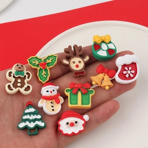 DIY Christmas resin charms set with Santa, reindeer, and snowman for holiday crafts