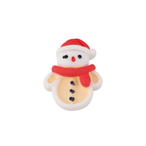 Cute resin Christmas snowman figurine with red hat and scarf for DIY craft decorations