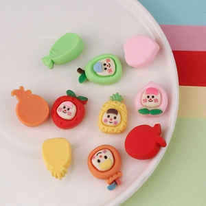 Mix of cartoon fruit resin charms for DIY crafts and phone case cream glue decoration