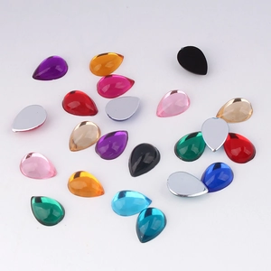 Colorful 7x10mm teardrop acrylic flatback rhinestones for DIY crafts and jewelry making