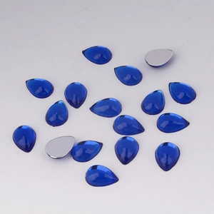 Flatback water-drop acrylic beads in royal blue for DIY hair jewelry accessories