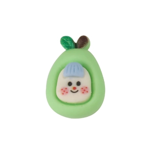 Cute cartoon avocado resin charm for DIY phone cases and hair accessories decoration