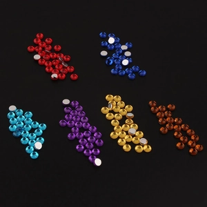 Multi-colored 8mm acrylic rhinestones with round faceted flatback for nail art and DIY jewelry
