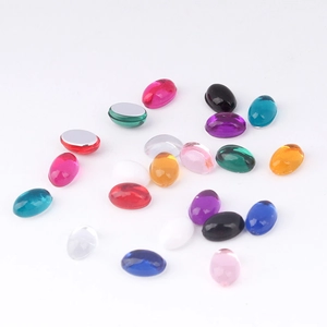 Mixed color oval flatback acrylic rhinestones for DIY jewelry and craft decoration