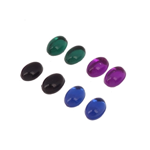 Oval acrylic gemstones in green, black, purple and blue for DIY craft and jewelry making