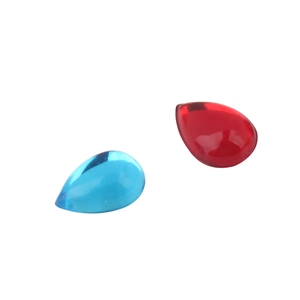7x10mm teardrop acrylic cat-eye cabochons in blue and red for DIY jewelry making