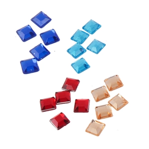 Strass carrés en acrylique de 5 mm à dos plat multicolores pour nail art et projets DIY