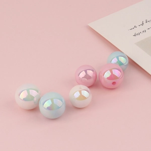 Irisierende Acryl-Meerjungfrau-Perlen in Pink und Blau für DIY-Schmuck und Armbänder