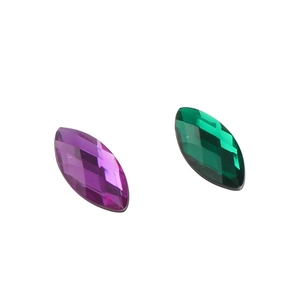 9x18mm marquise ακρυλικά στρασ σε μωβ και πράσινο για DIY κοσμήματα και διακόσμηση ρούχων
