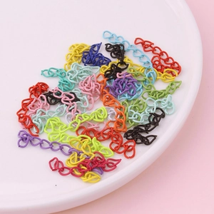 Colorful lacquered extender chains for DIY jewelry making in various vibrant metal links