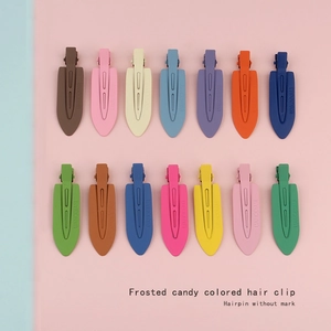 Matte Metal Duckbill Hair Clips Colorful Macaron Frosted Hair Pins Seamless Barrettes Minimalist Styling Hair Accessories For Women