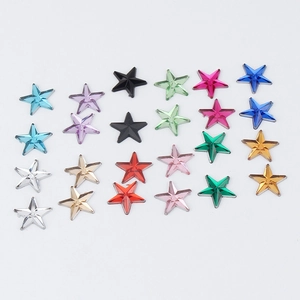 Colorful 10mm star rhinestones with flat back and crystal facets for DIY crafts