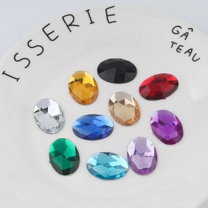 Oval Acrylic Rhinestones Flatback Faceted Gems For DIY Jewelry Making Clothing Decoration Accessories Craft Materials