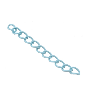 Matte sky blue painted metal extension chain for DIY jewelry making and bag straps