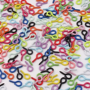 100er Set bunte Metall-Augenschrauben mit Lackierung für DIY-Puppenanhänger und Bastelarbeiten
