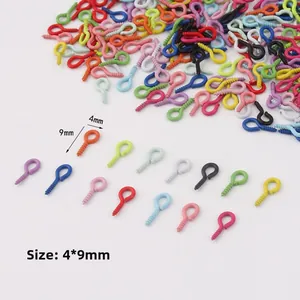 Gekleurde 4x9mm metalen oogschroeven voor DIY poppenhangers en handgemaakte sieraden