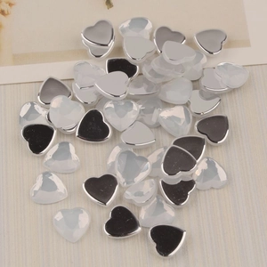 Flat back 12mm acrylic heart rhinestones for DIY crafts and nail art decoration