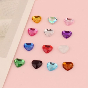 Strass a cuore in acrilico da 8mm in 13 colori misti per gioielli fai-da-te e artigianato