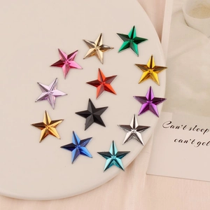 Colorful 20mm star-shaped acrylic rhinestones with faceted surface for DIY jewelry making
