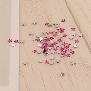 Détails macro de strass pour ongles en forme d'étoile 3mm rose fuchsia et argent