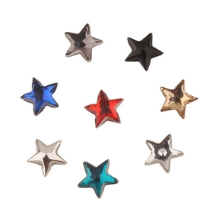 Multi-colored 6mm star acrylic rhinestones with faceted cut for DIY craft and nail art
