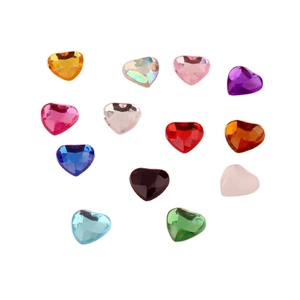 Strass colorati in acrilico a cuore da 8mm per fai da te con taglio sfaccettato