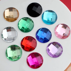 Flach liegende 25mm bunte facettierte Acryl-Strasssteine für DIY Schmuck und Zubehör