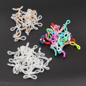 Connecteurs de chaîne de lunettes en silicone antidérapants avec boucles métalliques