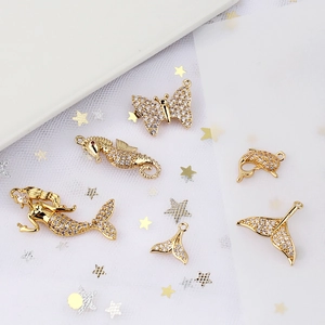 Vergulde koperen hangers met zirkonia voor het maken van DIY sieraden sets