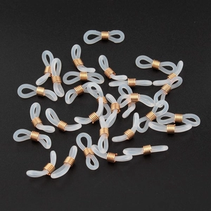 Connecteurs de chaîne à lunettes en silicone avec boucles dorées pour sangles de lunettes