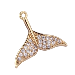 Gouden visstaart hanger met ingelegde zirkoon voor DIY sieraden maken accessoires