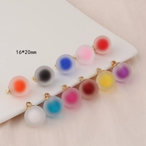 Set of 10 colorful 16x20mm matte bubble beads with gold hoops for DIY jewelry making
