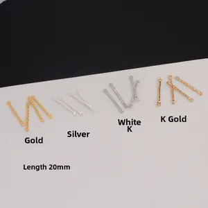 20mm textured metal bar connectors for DIY jewelry in gold and silver finishes