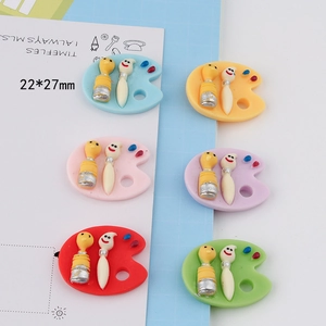 Miniature colorful resin art palette charms for DIY phone cases and craft jewelry making