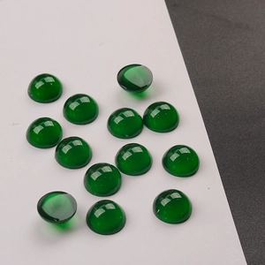 Green resin faux agate cabochons with cat-eye effect for jewelry DIY and hairpins