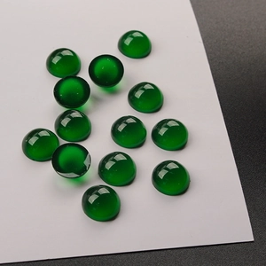 Deep green faux agate resin cabochons with smooth polished finish for DIY jewelry