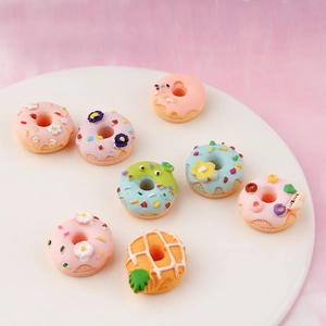 DIY Simulation Donut Fruit Resin Charms For Phone Case Decoration Homemade Hair Accessories Jewelry Making Craft Patch