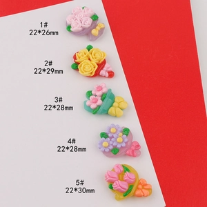 Bunte Blumen-Charms aus Harz für Handyhüllen und DIY-Haarschmuck-Sets Basteln
