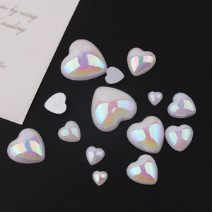 AB Aurora Weiße Herzförmige Acryl-Strasssteine für DIY Handyhüllen-Dekoration