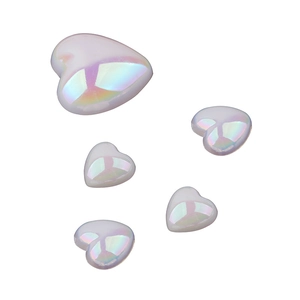 AB weißes herzförmiges Acryl-Flatback-Cabochon für DIY Handyhülle Schmuckherstellung