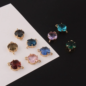 Connecteurs pendentifs en cristal losange plaqué or 18 carats en plusieurs couleurs
