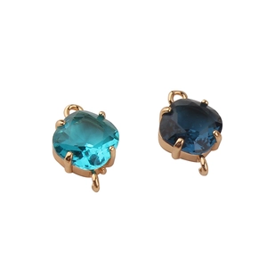 Connecteurs losange en cristal plaqué or 18 carats avec doubles boucles pour bijoux