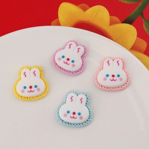 Cute Cartoon Bunny Resin Flatback Charms Biscuit Shape DIY Decoden Accessories For Phone Case Hair Clips Jewelry Making