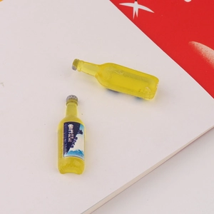 Miniature resin beer bottle charms with snow mountain labels for DIY crafts making