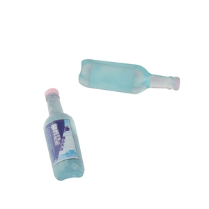 Miniature blue snowflake beer bottle resin charms for DIY craft and phone case decoration