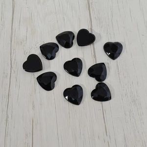 DIY αξεσουάρ 10mm μαύρα ακρυλικά πετράδια καρδιά για χειροποίητες κατασκευές διακόσμηση